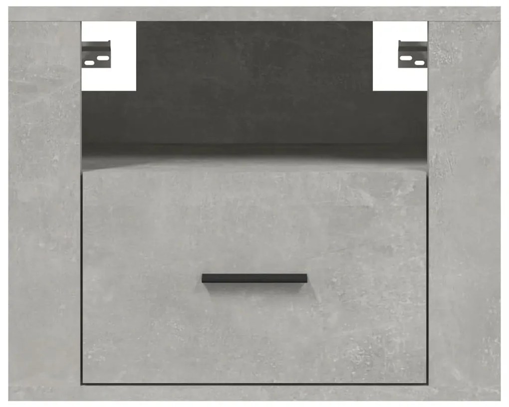 Mesa de cabeceira de parede 50x36x40 cm cinzento cimento