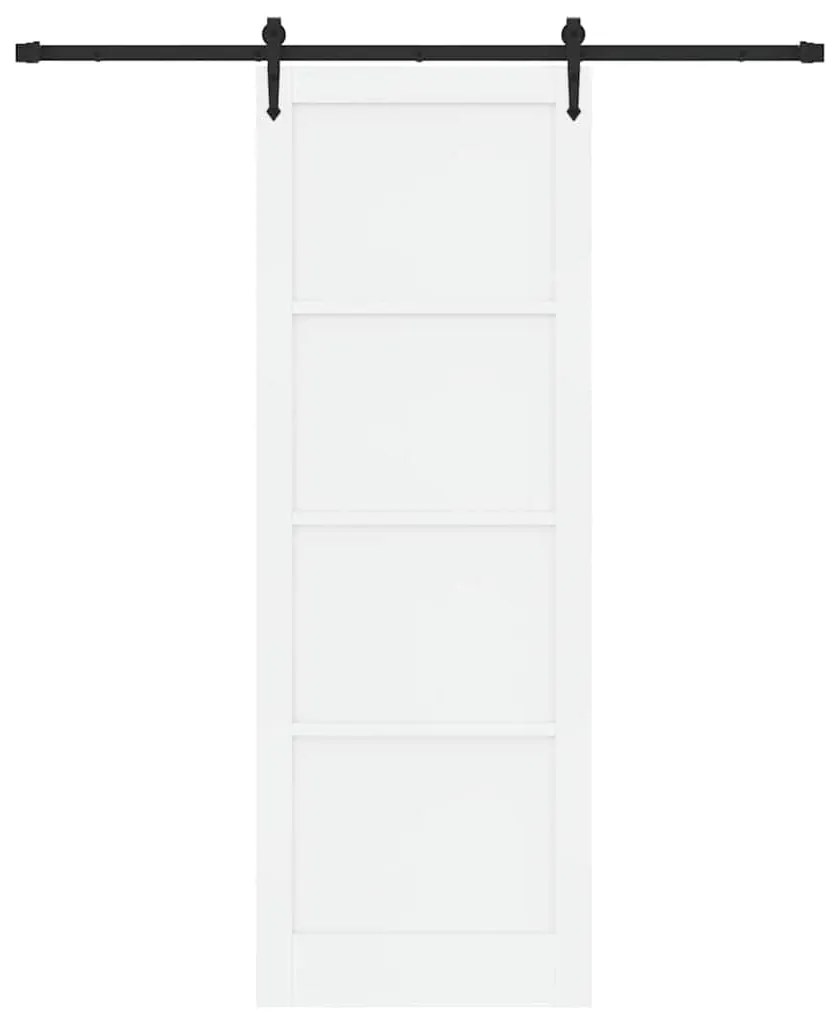Porta Deslizante vidaXL com Conjunto de Ferragens Branca 83x232 cm Mad