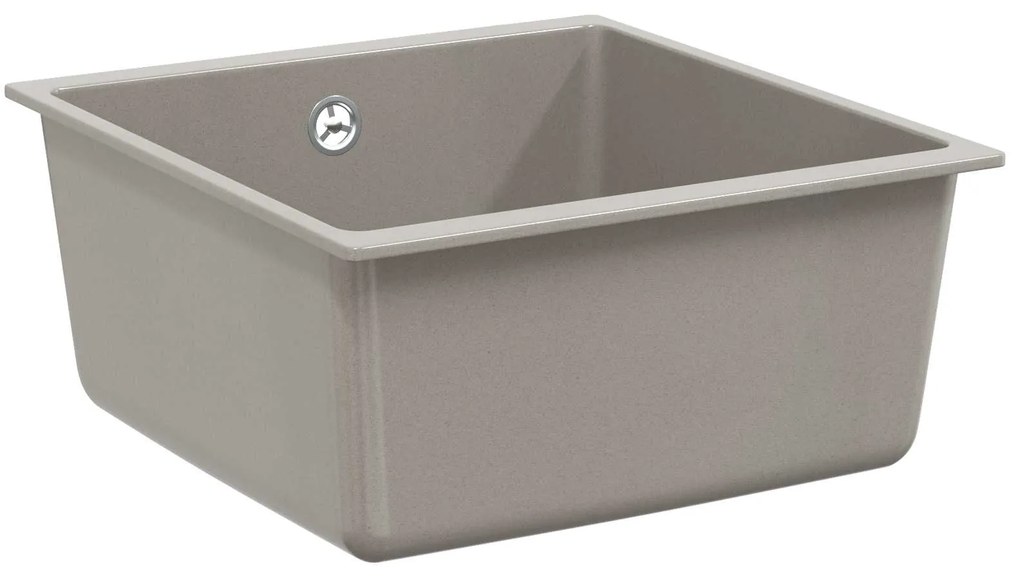 vidaXL Pia Cinzeto 430 x 460 mm 80% Quartzo e 20% Resina