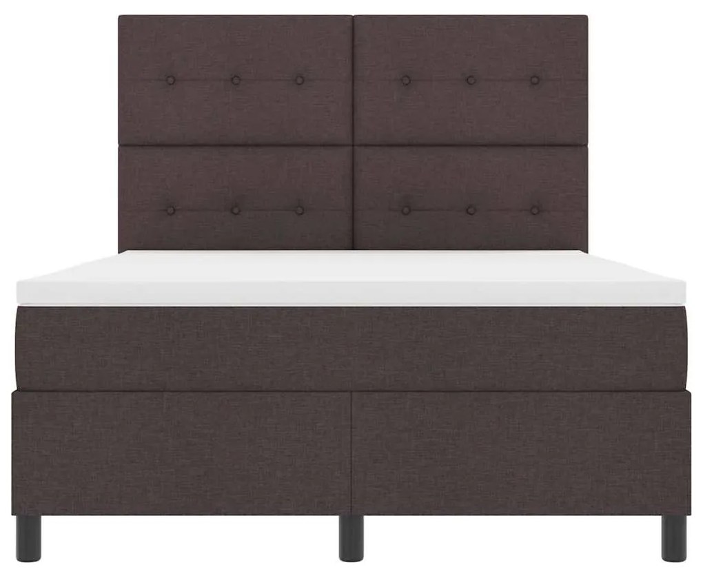 Cama Box com Colchão e LED Marrom Escuro - 140 x 190 cm