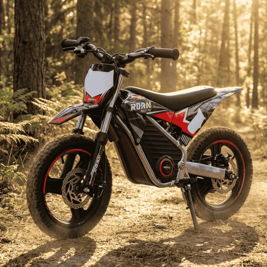 Mini moto elétrica para crianças Minicross electrica 350W 14/14" Warrior MX-E350 Velocidade até 30 km/h Com Limitador Preta