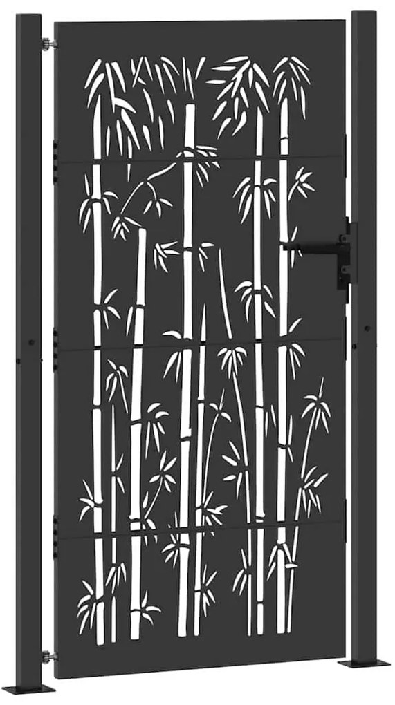 Portão de Jardim Preto 105 x 175 cm Aço com Revestimento em Pó