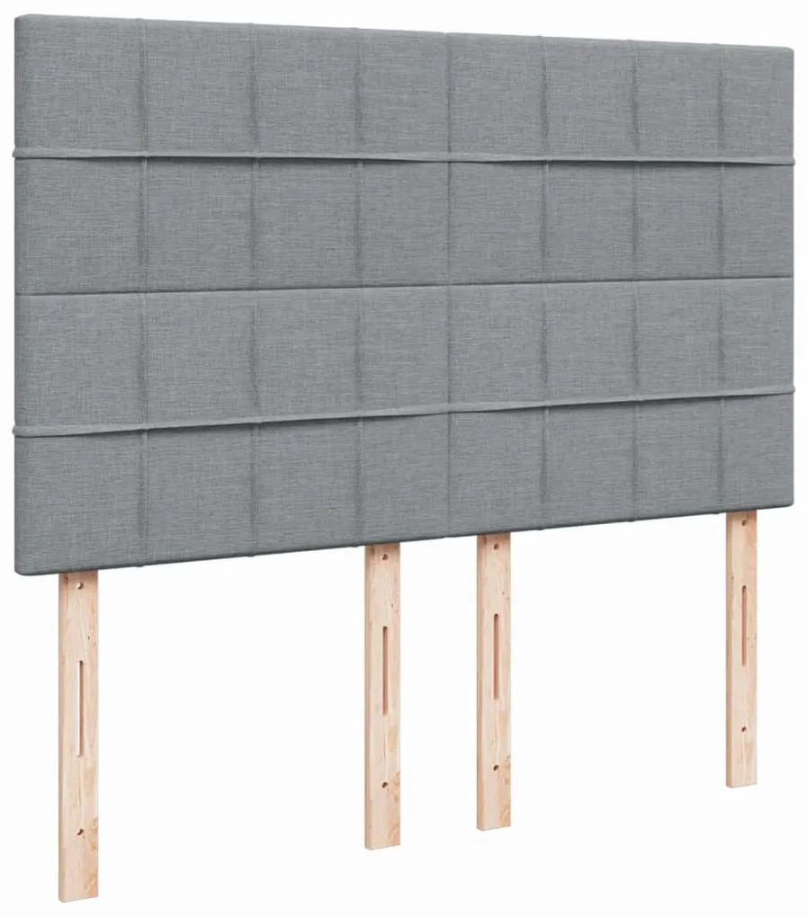 Cama com molas/colchão 140x190 cm tecido cinzento-claro
