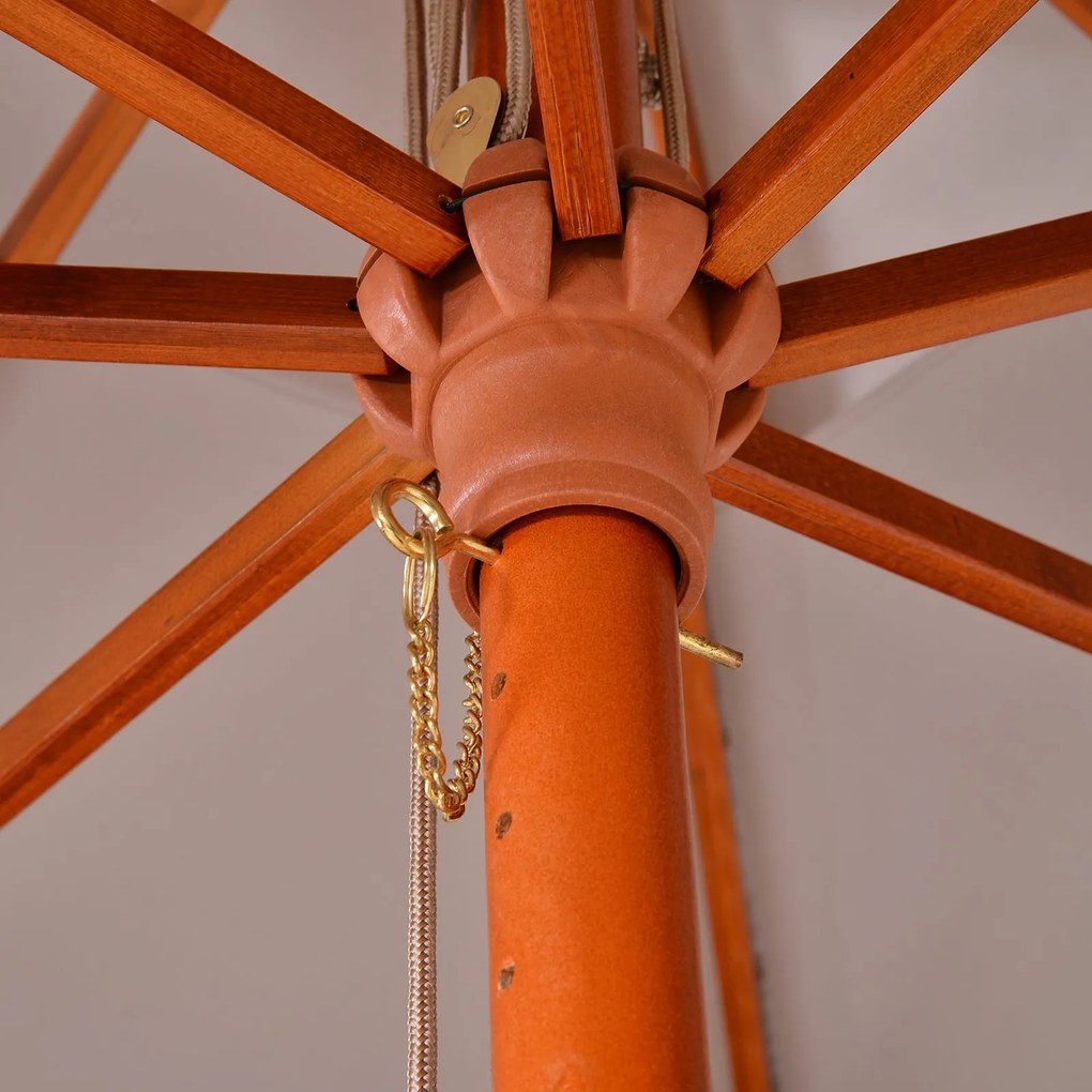 Chapéu de Sol de Jardim com Teto Duplo Sistema de Polia Toldo de Polié