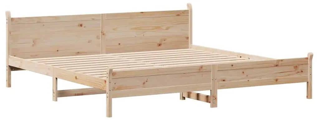 Cama sem colchão 200x200 cm madeira de pinho maciça