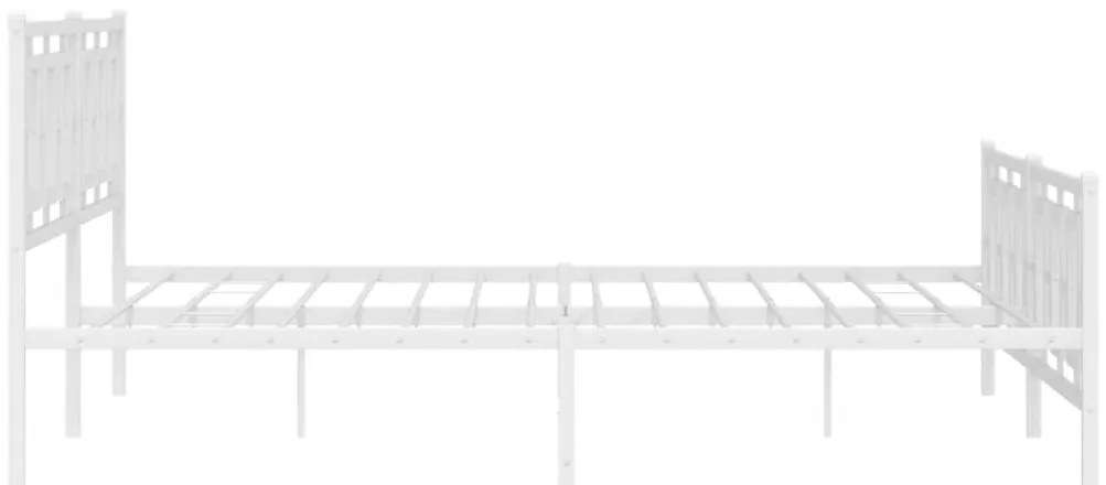 Estrutura de cama com cabeceira e pés 200x200 cm metal branco