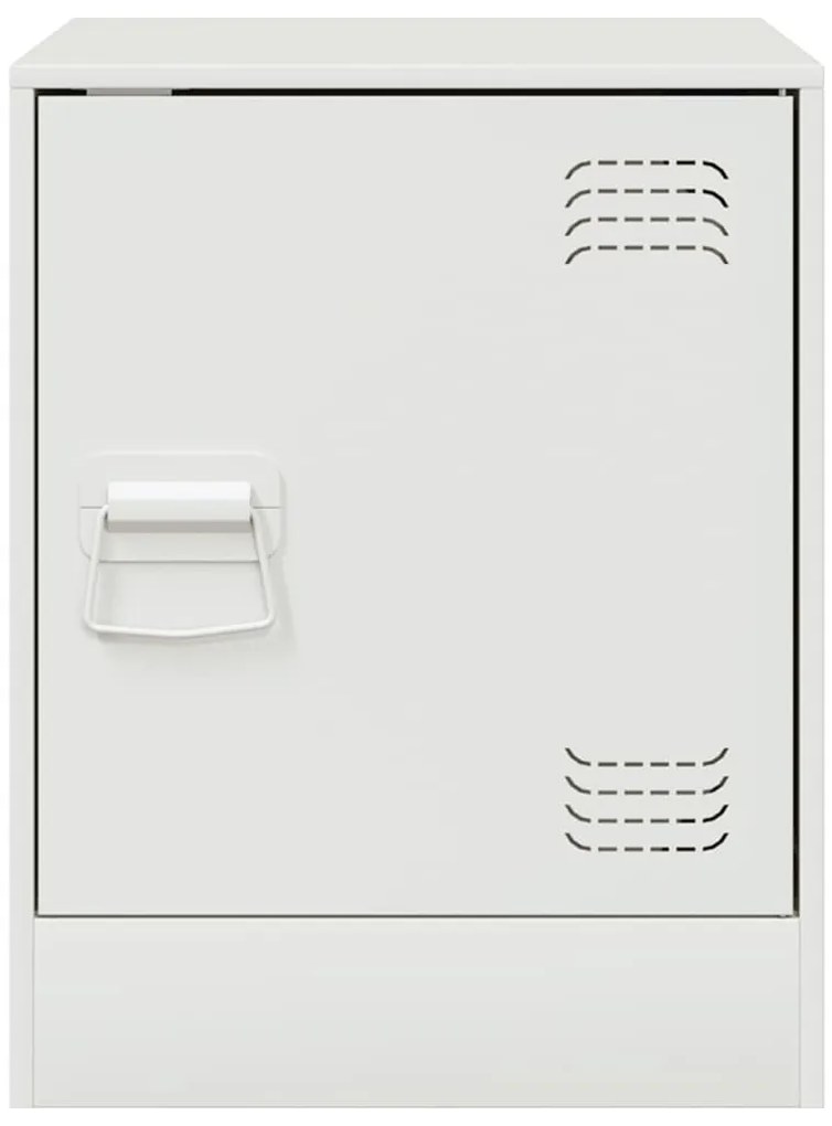 Mesa de cabeceira 34,5x39x44 cm aço branco