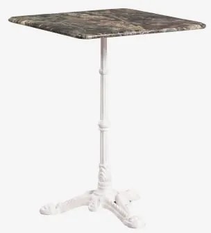 Mesa De Bar Quadrada Em Pedra Natural Azteca 60 X 60 Cm & Mármore Verde Forest - Branco Glacial - Sklum