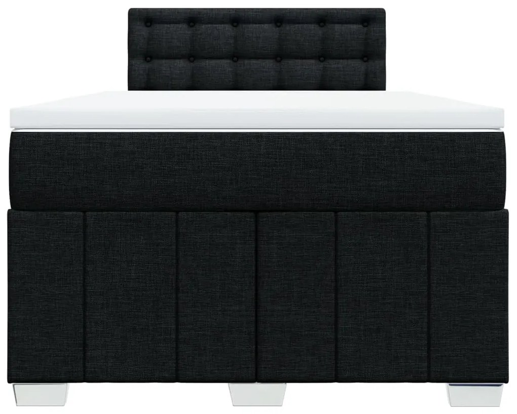 Cama boxspring com colchão 120x190 cm tecido preto