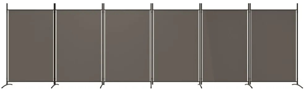 Divisória de quarto com 6 painéis 520x180 cm tecido antracite