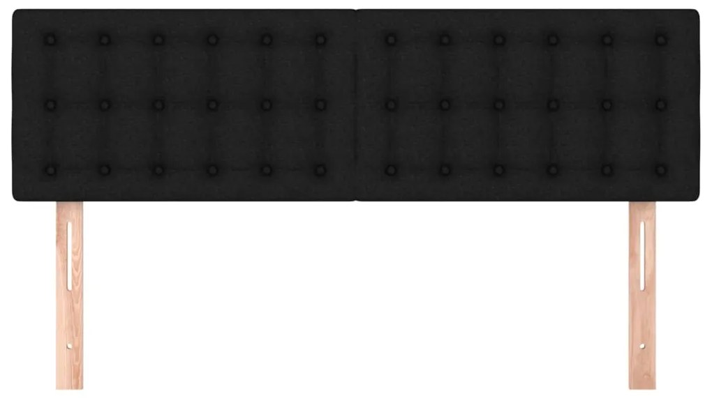 Cabeceira de cama 2 pcs tecido 72x5x78/88 cm preto