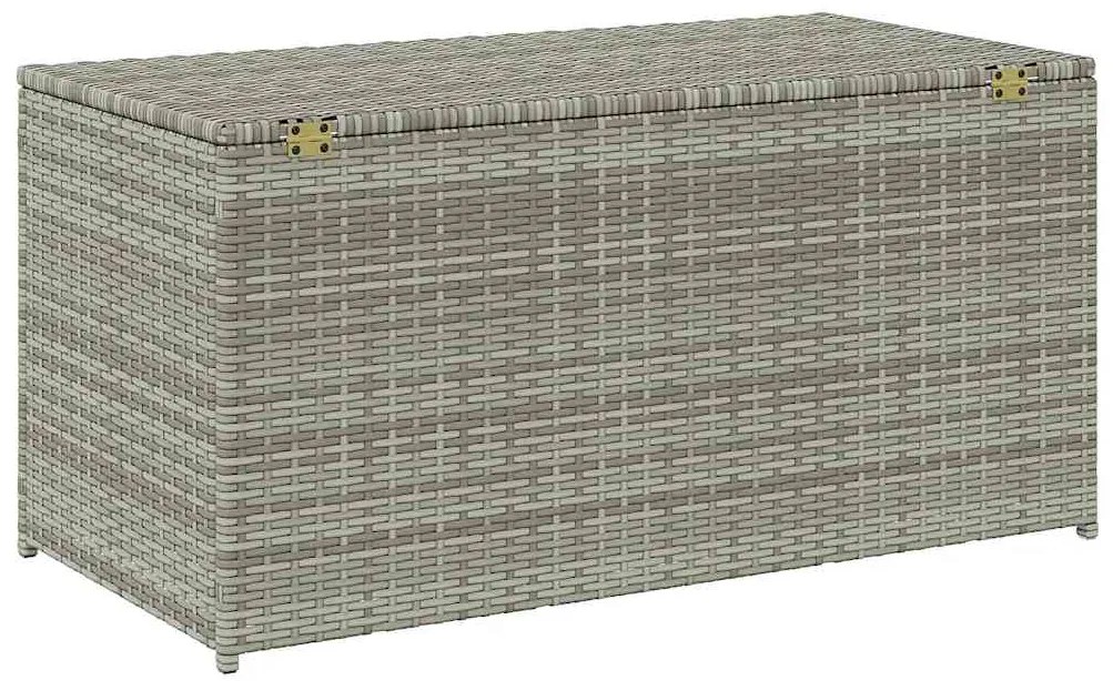 Caixa de arrumação para jardim 100x50x50 cm vime PE cinzento