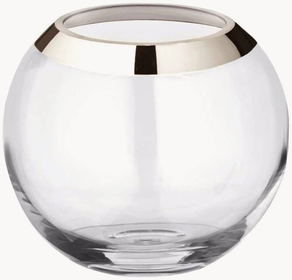 Jarra de cristal artesanal com rebordo em platina Mirinde