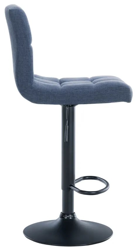 Conjunto de 2 bancos altos em tecido com estrutura preta 94-114 x 46 x 47 cm azul