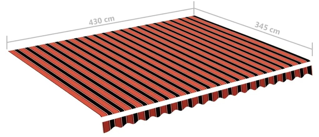 Tecido de substituição para toldo 4,5x3,5 m laranja e castanho