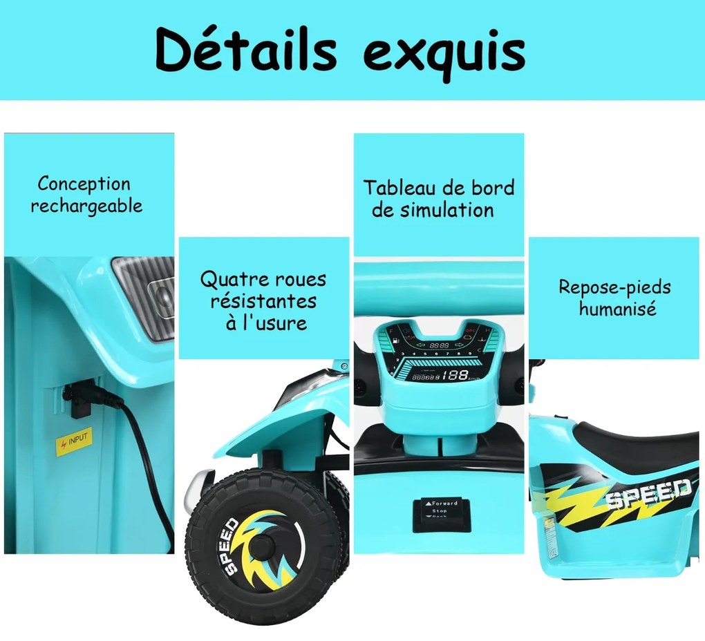 Quadriciclo elétrico infantil com bateria