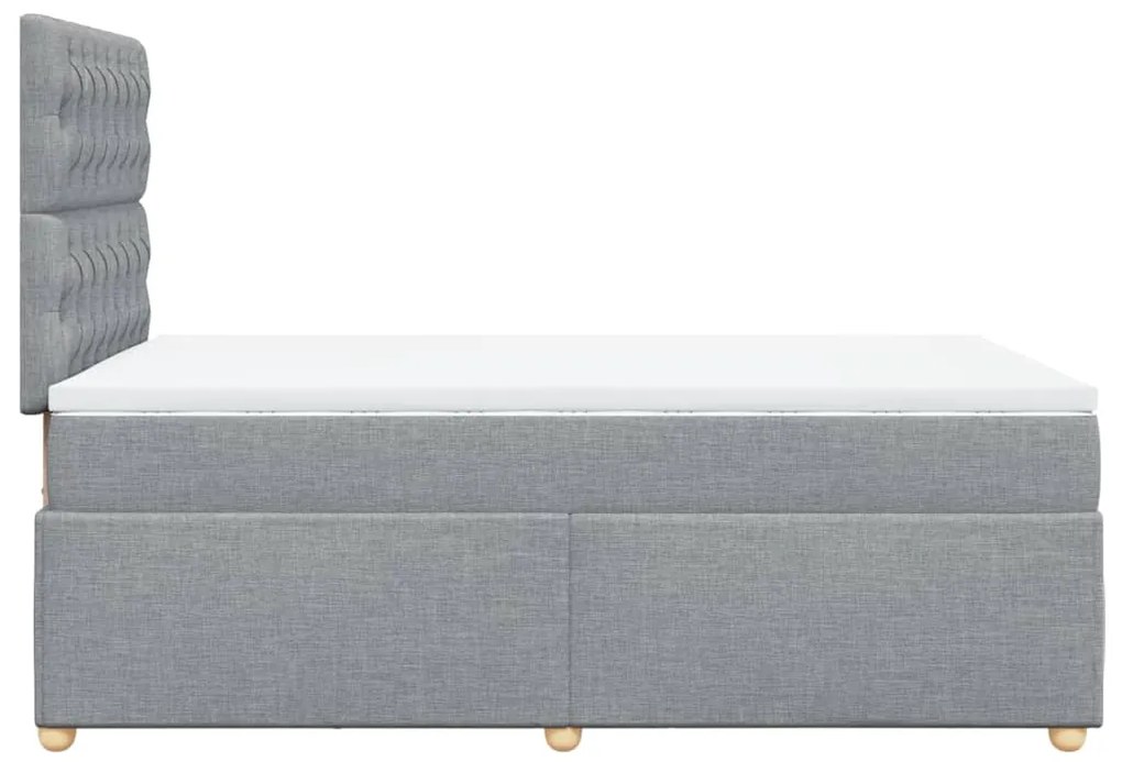 Cama boxspring com colchão 120x190 cm tecido cinzento-claro