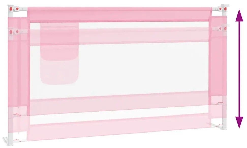 Barra de segurança p/ cama infantil tecido 150x25 cm rosa