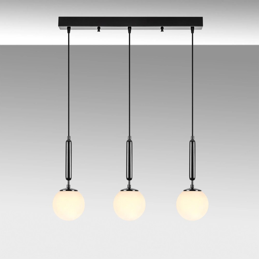 Candeeiro Suspenso King – Preto e Branco – 62 x 15 x 134 cm