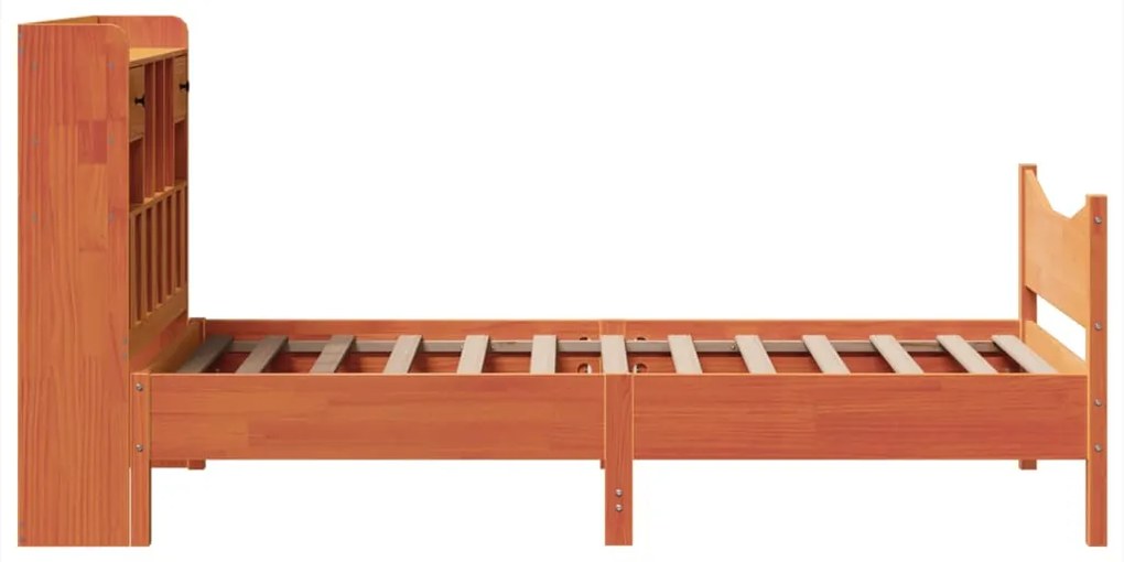 Cama sem colchão 90x190 cm madeira de pinho maciça castanho-mel