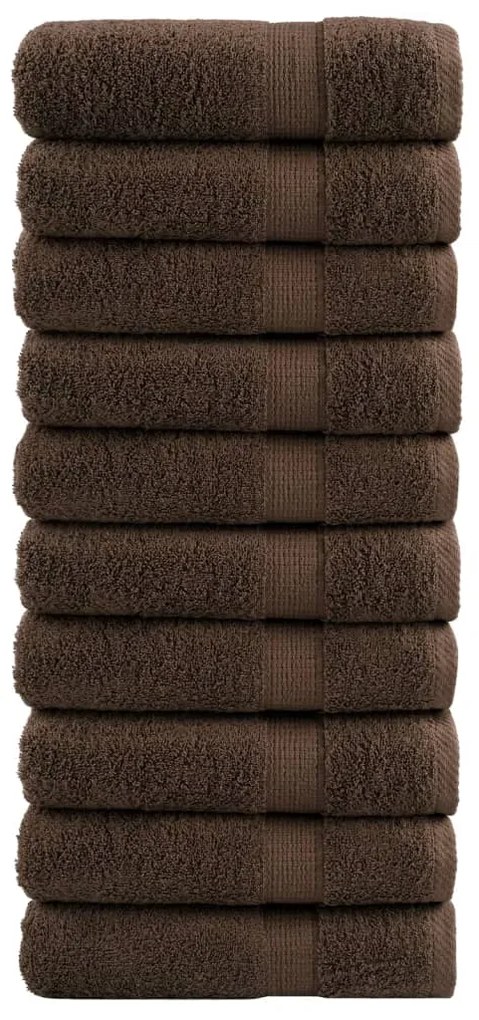 Toalhas de mãos premium SOLUND 10pcs 50x100cm 600 gsm castanho