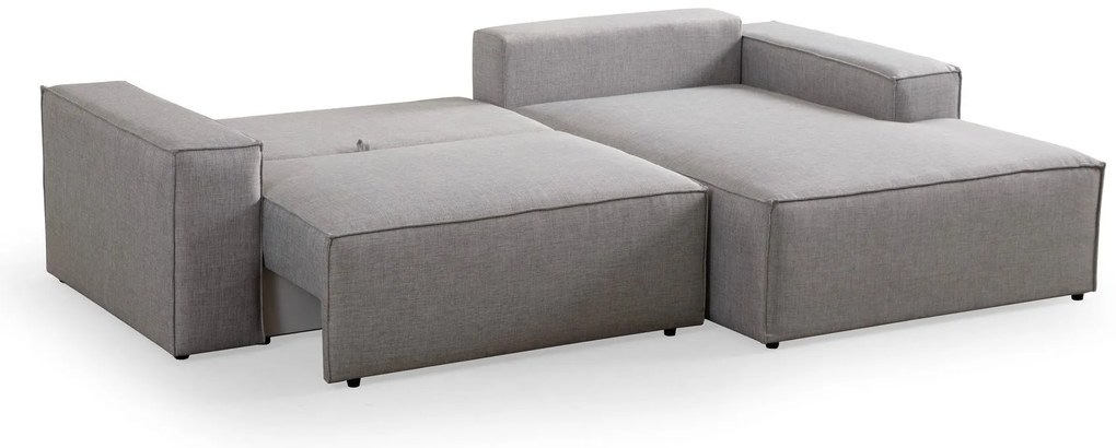 **** Sofá-Cama de Canto Pırlo – Cinzento Claro – 260x78x170 cm

**