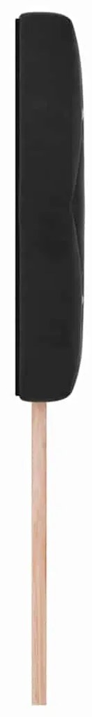 Cabeceira LED com botão de cristal tuftado em preto, 100 cm, veludo