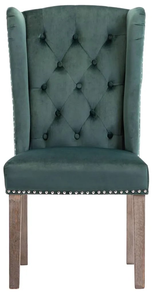 Cadeiras de jantar 2 pcs veludo verde-escuro