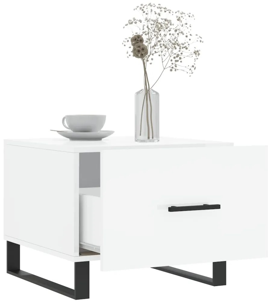 Mesas de centro 2 pcs 50x50x40 cm branco brilhante