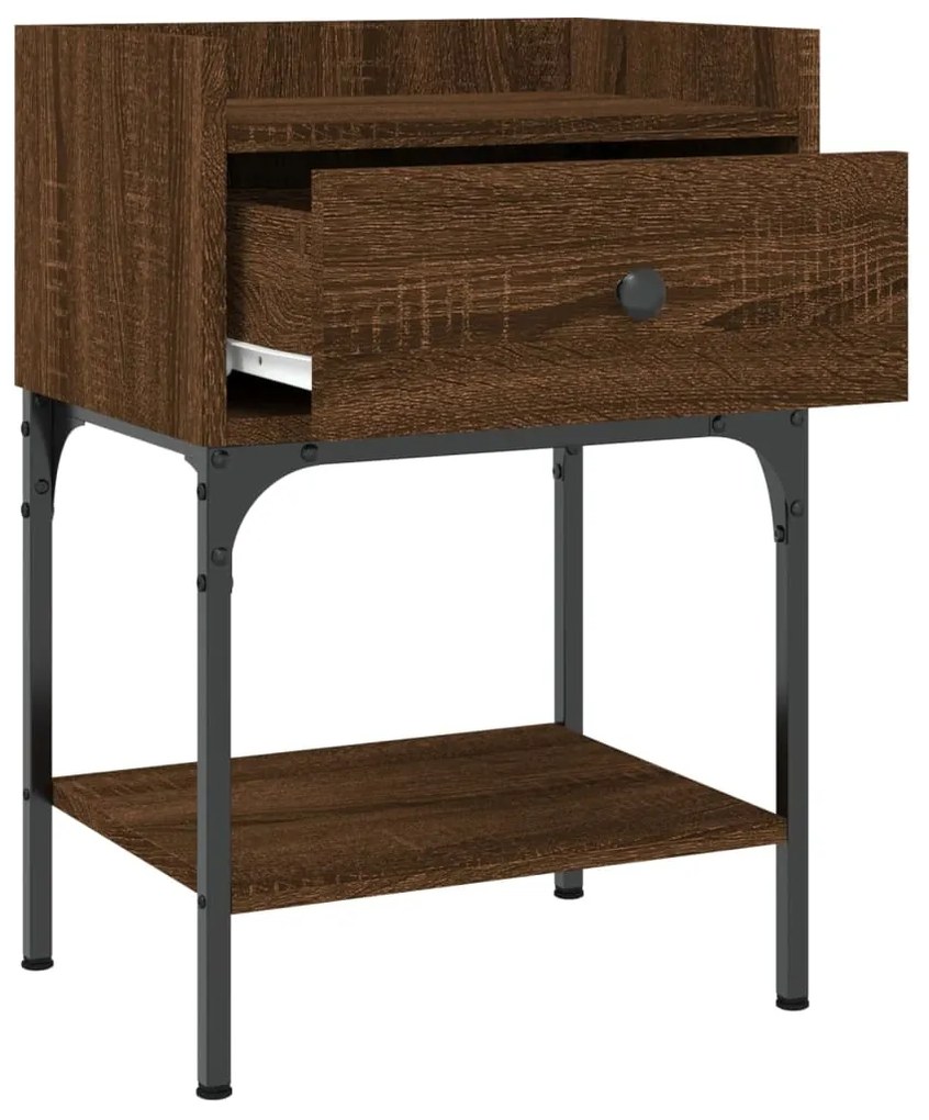 Mesas cabeceira 2pcs 40,5x31x60 deriv.madeira carvalho castanho
