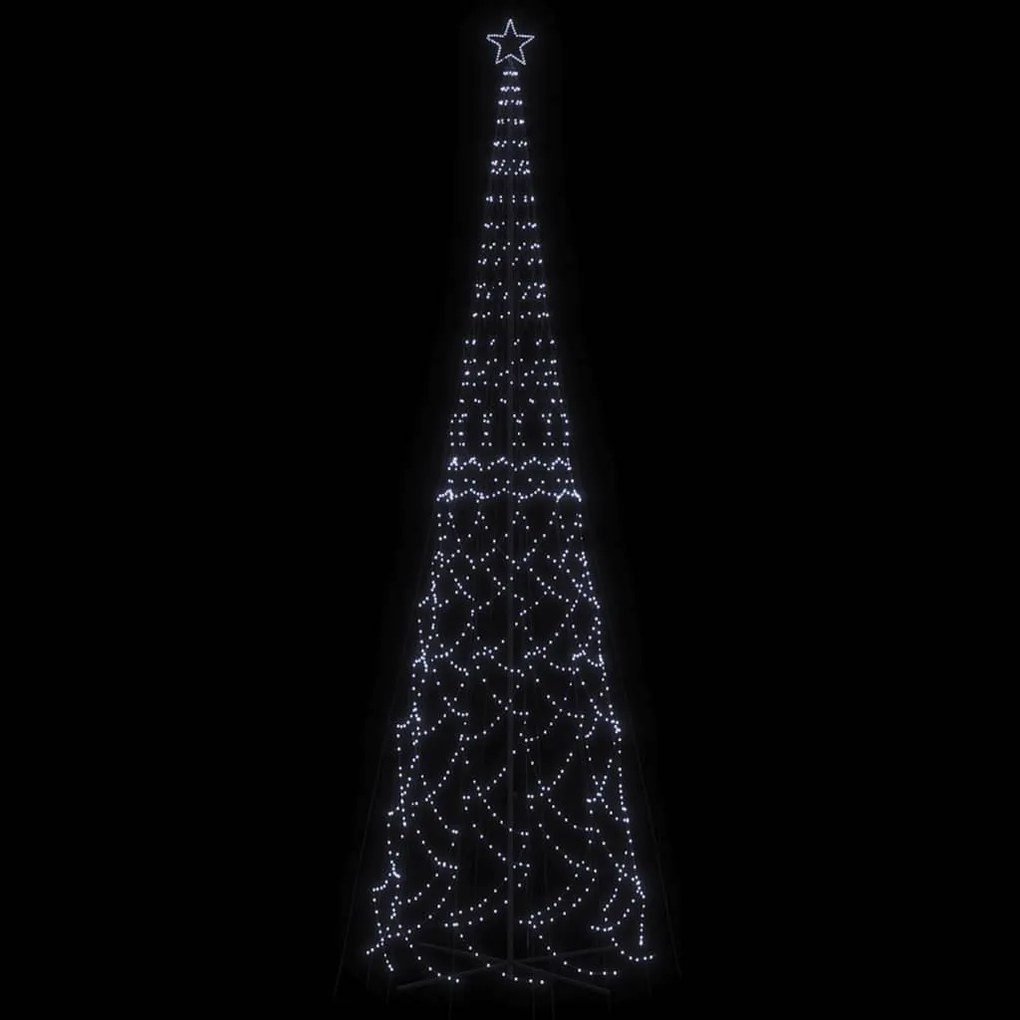 Árvore de Natal em cone 3000 luzes LED 230x800 cm branco frio