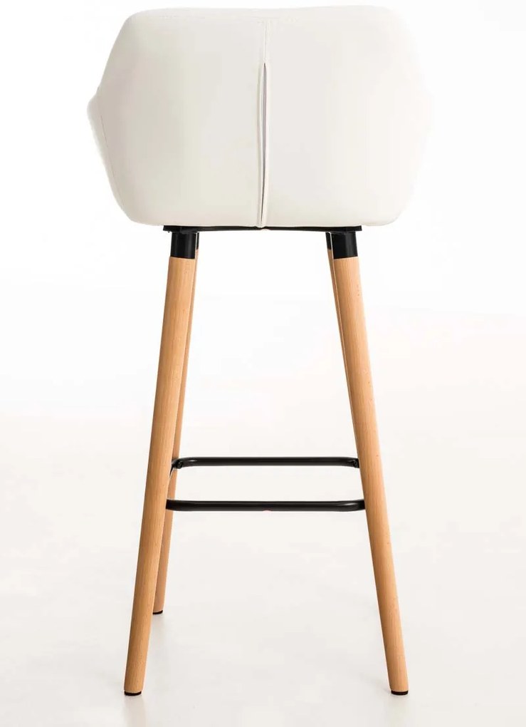 Banco de bar Grant em couro sintético e com estrutura de Cor Natural 55 x 99 x 46 cm Branco