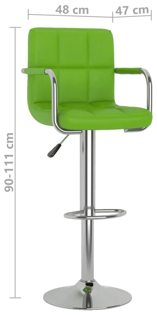 Bancos de bar 2 pcs couro artificial verde