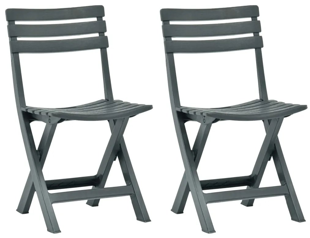 Cadeiras de jardim dobráveis 2 pcs plástico verde