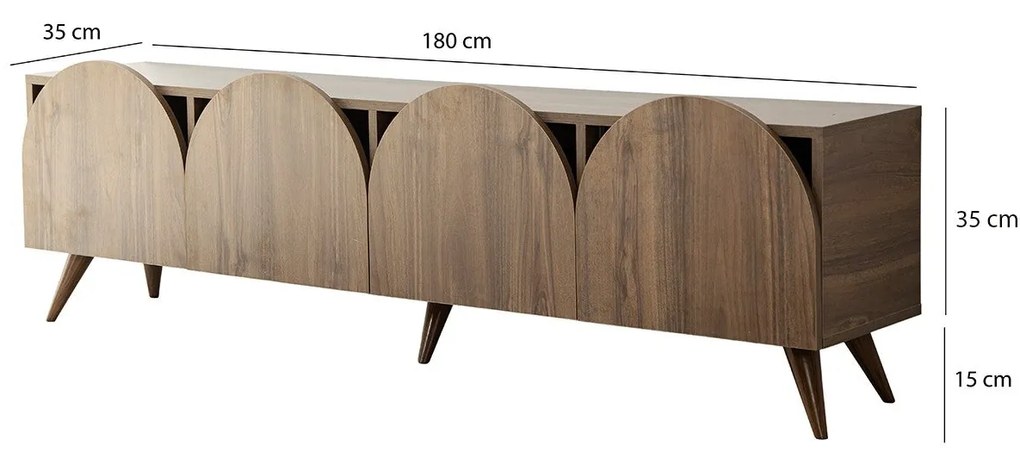 Móvel TV Mesta – Nogueira – 180x50x35 cm