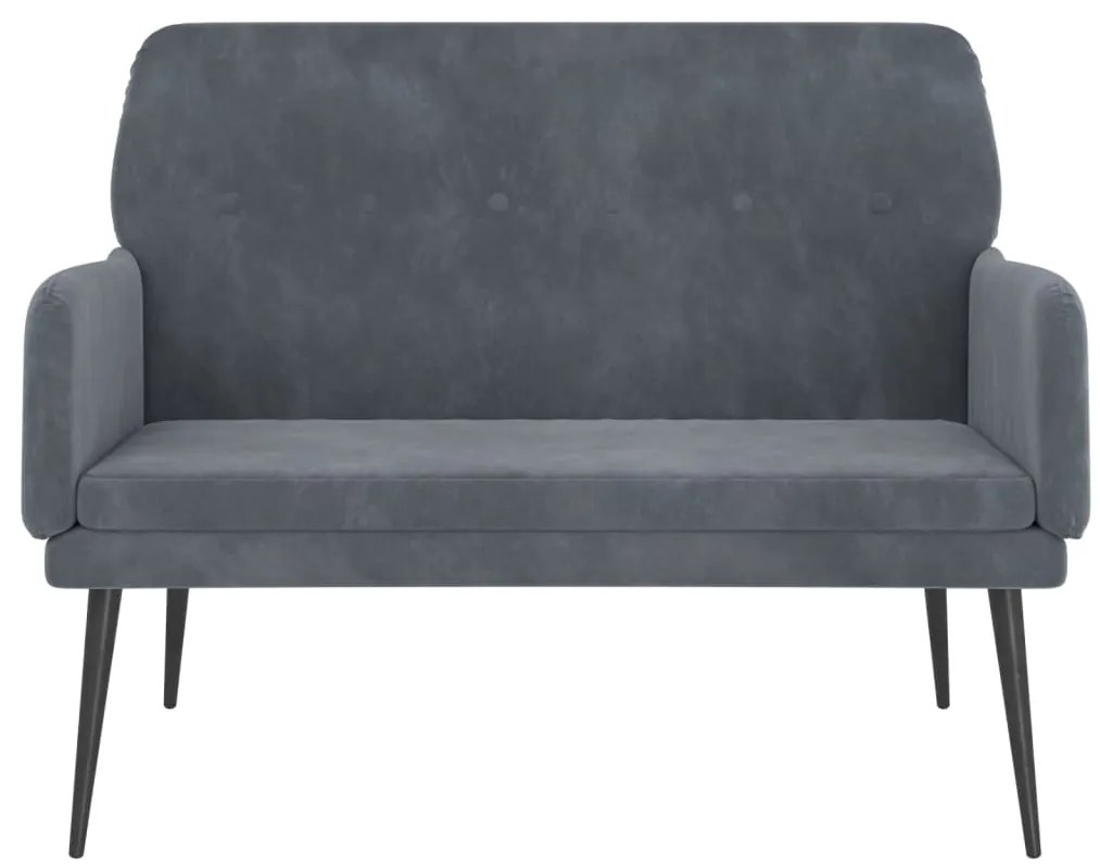 Banco 108x79x79 cm veludo cinzento-escuro