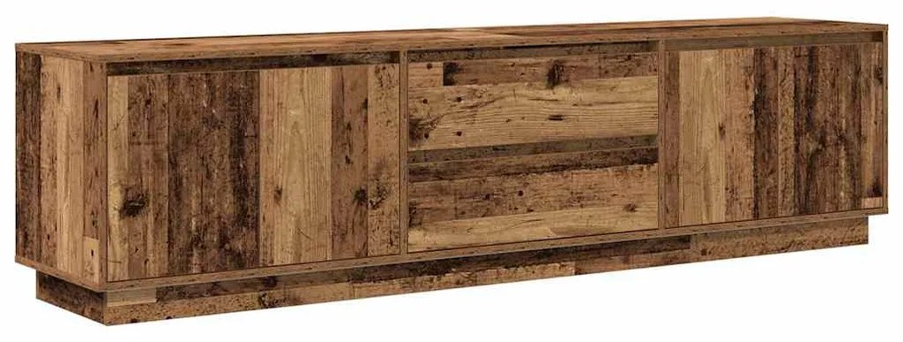 Móvel de TV com luzes LED 193,5x41x50 cm madeira velha