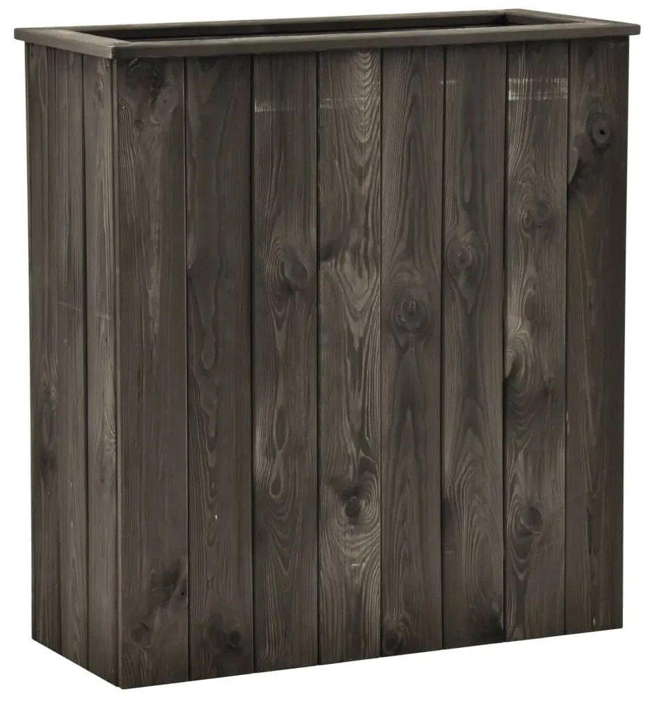 vidaXL Canteiro elevado 74x32x80 cm pinho maciço cinzento-escuro