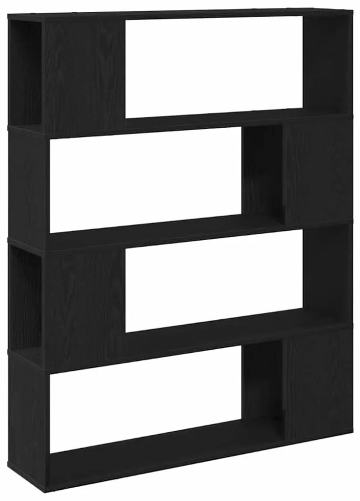 Estante vidaXL Preta Carvalho 100x24x124 cm Madeira de Engenharia