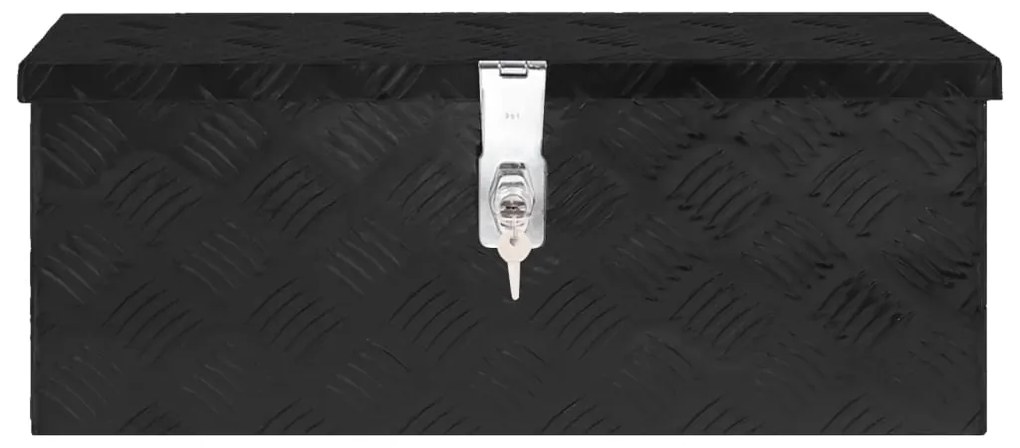 Caixa de arrumação 60x23,5x23 cm alumínio preto