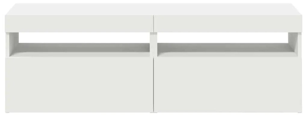 Móveis de TV com luzes LED 2 pcs 60x35x40 cm branco