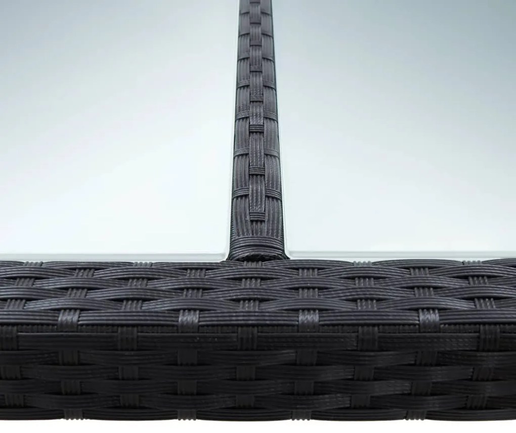 Mesa de jantar p/ exterior 200x150x74 cm vime PE preto