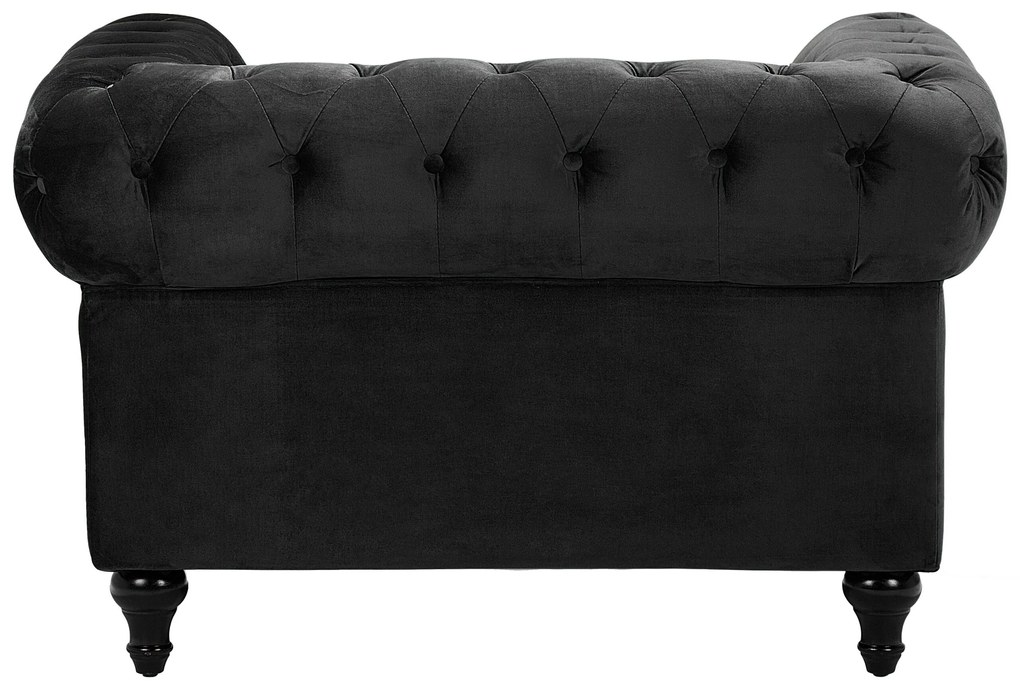 Poltrona em veludo preto CHESTERFIELD Beliani