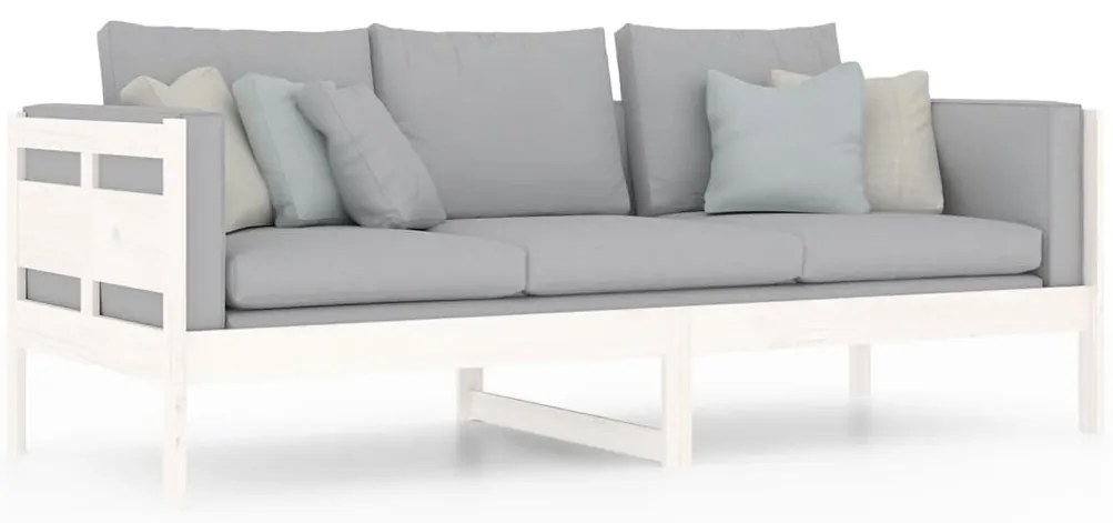 Sofá-cama 80x200 cm madeira de pinho maciça branco