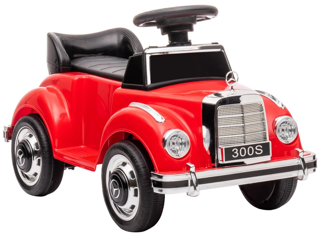 Carro Andador com Licença da Mercedes-Benz 300S com Armazenamento Volante Sistema Anti-Tombo  77,5x41,5x45 cm Vermelho