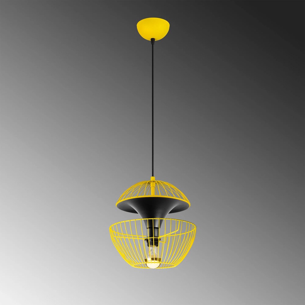Candeeiro de Teto Telmander – Amarelo – 30 x 30 x 45-135 cm