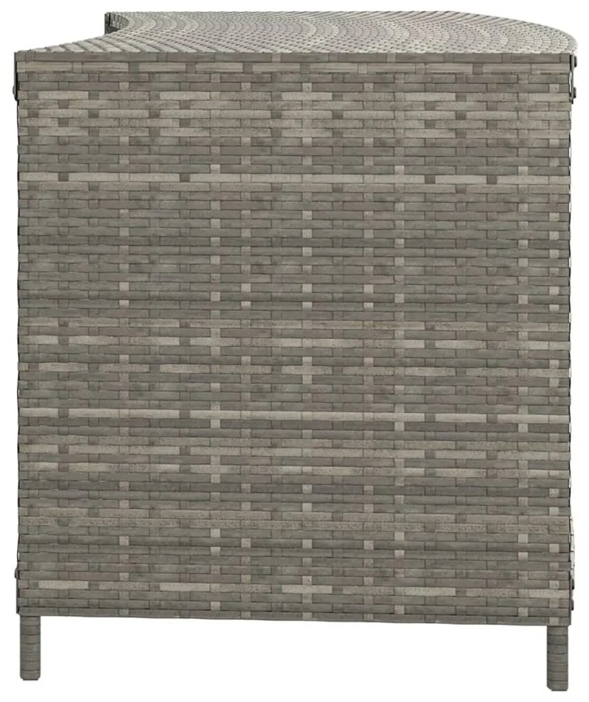 Prateleiras de arrumação 2 pcs vime PE cinzento