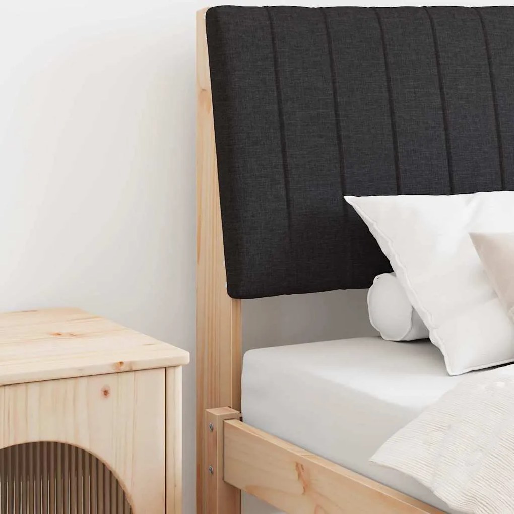 vidaXL Cabeceira estofada Preto 100 cm Madeira de Pinheiro Sólida