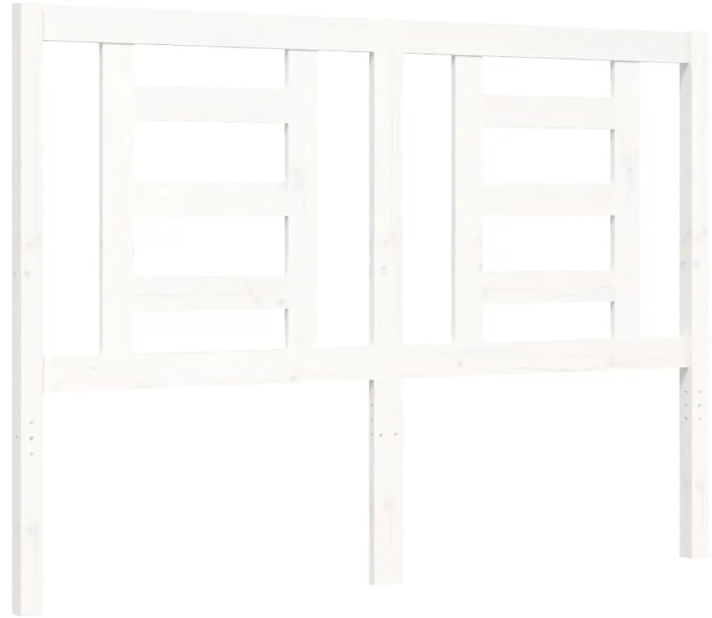 Cama sem colchão 120x200 cm madeira de pinho maciça branco