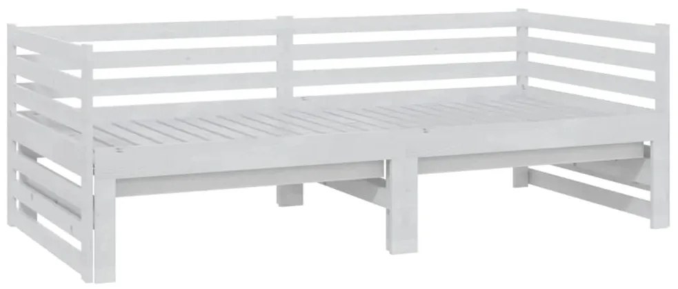 Estrutura sofá-cama de puxar 2x(90x200) cm pinho maciço branco